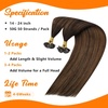 image:imageSunny Hair 18 Inch U Tip Human Hair Extensions Brown Balayage Natural Look