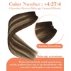 image:imageSunny Hair Beaded Weft Hair Extensions Human Hair Brown Balayage BlondeB4427Chocolate Brown Balayage Caramel Blonde