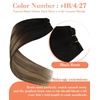 image:imageSunny Hair Beaded Weft Hair Extensions Human Hair Brown Balayage BlondeC1B427Black Roots to Brown with Caramel Blonde