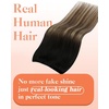 image:imageSunny Hair Beaded Weft Hair Extensions Human Hair Brown Balayage BlondeC1B427Black Roots to Brown with Caramel Blonde