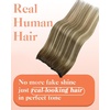 image:imageSunny Hair Beaded Weft Hair Extensions Human Hair Brown Balayage BlondeC3822Brown Roots to Light Brown with Blonde