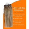 image:imageSunny Hair Micro Link Hair Extensions Human Hair Ash Brown Blonde 16 Inch