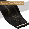 image:imageTape in Hair Extensions and Human Hair Ponytail Dark Brown 16inch 200G