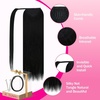 image:imageVe Sunny Ponytail Extension Human Hair 80g Wrap Around Natural Pony Tails Hair Extensions Straight Real Human Hair for Women Jet Black 14 InchPony111 Jet Black