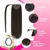 image:imageVe Sunny Ponytail Extension Human Hair 80g Wrap Around Natural Pony Tails Hair Extensions Straight Real Human Hair for Women Jet Black 14 InchPony122 Brunette Dark Brown