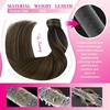 image:imageVe Sunny Ponytail Extension Human Hair 80g Wrap Around Natural Pony Tails Hair Extensions Straight Real Human Hair for Women Jet Black 14 InchPony14262 Dark Brown Balayage Chestnut Brown