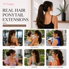 image:imageVe Sunny Ponytail Extension Human Hair 80g Wrap Around Natural Pony Tails Hair Extensions Straight Real Human Hair for Women Jet Black 14 InchPony14262 Dark Brown Balayage Chestnut Brown