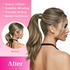 image:imageVe Sunny Ponytail Extension Human Hair 80g Wrap Around Natural Pony Tails Hair Extensions Straight Real Human Hair for Women Jet Black 14 InchPony213822 Walnut Brown Ombre Light Brown Balayage Blonde