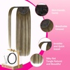 image:imageVe Sunny Ponytail Extension Human Hair 80g Wrap Around Natural Pony Tails Hair Extensions Straight Real Human Hair for Women Jet Black 14 InchPony213822 Walnut Brown Ombre Light Brown Balayage Blonde
