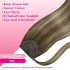 image:imageVe Sunny Ponytail Extension Human Hair 80g Wrap Around Natural Pony Tails Hair Extensions Straight Real Human Hair for Women Jet Black 14 InchPony213822 Walnut Brown Ombre Light Brown Balayage Blonde