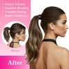 image:imageVe Sunny Ponytail Extension Human Hair 80g Wrap Around Natural Pony Tails Hair Extensions Straight Real Human Hair for Women Jet Black 14 InchPony224274 Medium Brown Balayage Ombre Caramel Blonde
