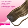 image:imageVe Sunny Ponytail Extension Human Hair 80g Wrap Around Natural Pony Tails Hair Extensions Straight Real Human Hair for Women Jet Black 14 InchPony224274 Medium Brown Balayage Ombre Caramel Blonde