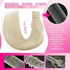 image:imageVe Sunny Ponytail Extension Human Hair 80g Wrap Around Natural Pony Tails Hair Extensions Straight Real Human Hair for Women Jet Black 14 InchPony2460 White Platinum Blonde