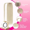 image:imageVe Sunny Ponytail Extension Human Hair 80g Wrap Around Natural Pony Tails Hair Extensions Straight Real Human Hair for Women Jet Black 14 InchPony2460 White Platinum Blonde