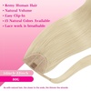 image:imageVe Sunny Ponytail Extension Human Hair 80g Wrap Around Natural Pony Tails Hair Extensions Straight Real Human Hair for Women Jet Black 14 InchPony2460 White Platinum Blonde
