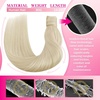image:imageVe Sunny Ponytail Extension Human Hair 80g Wrap Around Natural Pony Tails Hair Extensions Straight Real Human Hair for Women Jet Black 14 InchPony2460 White Platinum Blonde