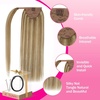 image:imageVe Sunny Ponytail Extension Human Hair 80g Wrap Around Natural Pony Tails Hair Extensions Straight Real Human Hair for Women Jet Black 14 InchPony311016 Dark Blonde Highlight Caramel Blond