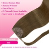 image:imageVe Sunny Ponytail Extension Human Hair 80g Wrap Around Natural Pony Tails Hair Extensions Straight Real Human Hair for Women Jet Black 14 InchPony328 Light Ash Brown
