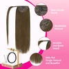 image:imageVe Sunny Ponytail Extension Human Hair 80g Wrap Around Natural Pony Tails Hair Extensions Straight Real Human Hair for Women Jet Black 14 InchPony328 Light Ash Brown
