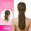 image:imageVe Sunny Ponytail Extension Human Hair 80g Wrap Around Natural Pony Tails Hair Extensions Straight Real Human Hair for Women Jet Black 14 InchPony328 Light Ash Brown