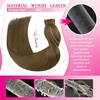 image:imageVe Sunny Ponytail Extension Human Hair 80g Wrap Around Natural Pony Tails Hair Extensions Straight Real Human Hair for Women Jet Black 14 InchPony328 Light Ash Brown