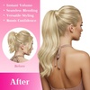 image:imageVe Sunny Ponytail Extension Human Hair 80g Wrap Around Natural Pony Tails Hair Extensions Straight Real Human Hair for Women Jet Black 14 InchPony342760 Strawberry Blonde Highlights Bleach Blonde