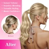 image:imageVe Sunny Ponytail Extension Human Hair 80g Wrap Around Natural Pony Tails Hair Extensions Straight Real Human Hair for Women Jet Black 14 InchPony411622 Blonde Highlights