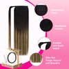 image:imageVe Sunny Ponytail Extension Human Hair 80g Wrap Around Natural Pony Tails Hair Extensions Straight Real Human Hair for Women Jet Black 14 InchPony431B427 Black Ombre Dark Brown Balayage Caramel Blonde