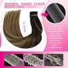 image:imageVe Sunny Ponytail Extension Human Hair 80g Wrap Around Natural Pony Tails Hair Extensions Straight Real Human Hair for Women Jet Black 14 InchPony431B427 Black Ombre Dark Brown Balayage Caramel Blonde