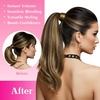 image:imageVe Sunny Ponytail Extension Human Hair 80g Wrap Around Natural Pony Tails Hair Extensions Straight Real Human Hair for Women Jet Black 14 InchPony431B427 Black Ombre Dark Brown Balayage Caramel Blonde