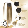 image:imageVe Sunny Ponytail Hair Extensions Human Medium Brown Balayage Platinum Blonde Extension Ombre Clip in 80g 14Inch 28219 Ounce