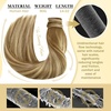 image:imageVe Sunny Ponytail Hair Extensions Human Medium Brown Balayage Platinum Blonde Extension Ombre Clip in 80g 14Inch 28219 Ounce