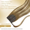 image:imageVe Sunny Ponytail Hair Extensions Human Medium Brown Balayage Platinum Blonde Extension Ombre Clip in 80g 14Inch 28219 Ounce