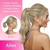image:imageVe Sunny Real Hair Ponytail Extension Dark Golden Blonde Highlight 16 Inch