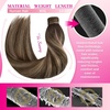 image:imageVe Sunny Real Ponytail Hair Extensions Balayage Brown Human Hair Ponytail Balayage Dark Brown Ombre Caramel Blonde for Women 80g Wrap Around Ponytail Human Hair Brown Balayage 16Inch 28219 Ounce
