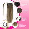 image:imageVe Sunny Real Ponytail Hair Extensions Balayage Brown Human Hair Ponytail Balayage Dark Brown Ombre Caramel Blonde for Women 80g Wrap Around Ponytail Human Hair Brown Balayage 16Inch 28219 Ounce