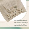 image:imageand Ve Sunny Clip in Hair Extensions and Human Hair Ponytail Blonde 16inch 200G