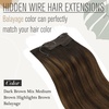 image:imageand Ve Sunny Wire Hair Extensions and Human Hair Ponytail Brown 18inch 160G