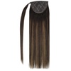 image:imageand Ve Sunny Wire Hair Extensions and Human Hair Ponytail Brown 18inch 160G