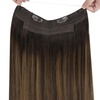 image:imageand Ve Sunny Wire Hair Extensions and Human Hair Ponytail Brown 18inch 160G