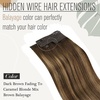 image:imageand Ve Sunny Wire Hair Extensions and Human Hair Ponytail Brown Balayage 160G