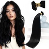 image:imageSunny Hair 20 Inch U Tip Hair Extensions Human Hair Jet Black Soft K Tip