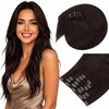image:imageSunny Hair Clip in Hair Extensions Real Human Hair Chocolate Brown