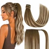 Pony-2-1-#3/8/22 Walnut Brown Ombre Light Brown Balayage Blonde