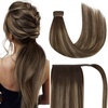 image:imageand Ve Sunny Wire Hair Extensions and Human Hair Ponytail Brown Balayage 160G