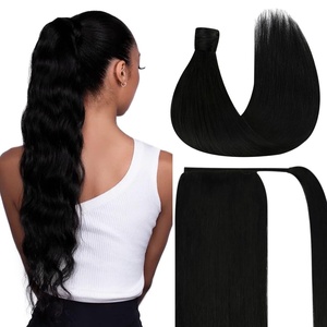 image:imageBundle 2Packs Tape in Hair Extensions and Ponytail Hair Extensions Jet Black 14inch 80G