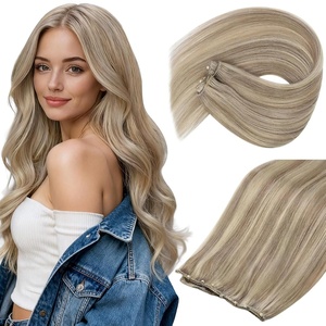 image:imageSunny Hair Beaded Weft Hair Extensions Human Hair Brown Balayage BlondeCP1622Golden Blonde with Light Blonde