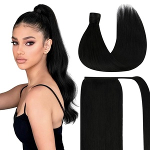 image:imageand Ve Sunny Tape in Hair Extensions and Human Hair Ponytail Black 14inch 130G