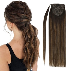image:imageand Ve Sunny Wire Hair Extensions and Human Hair Ponytail Brown 18inch 160G