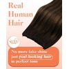 image:imageSunny Hair Beaded Weft Hair Extensions Human Hair Ombre Micro Bead Weft Hair Extensions Dark Brown Mix Light Brown Balayage Human Hair Weft Extensions with Micro Beads Easy to Install 18inch 50g